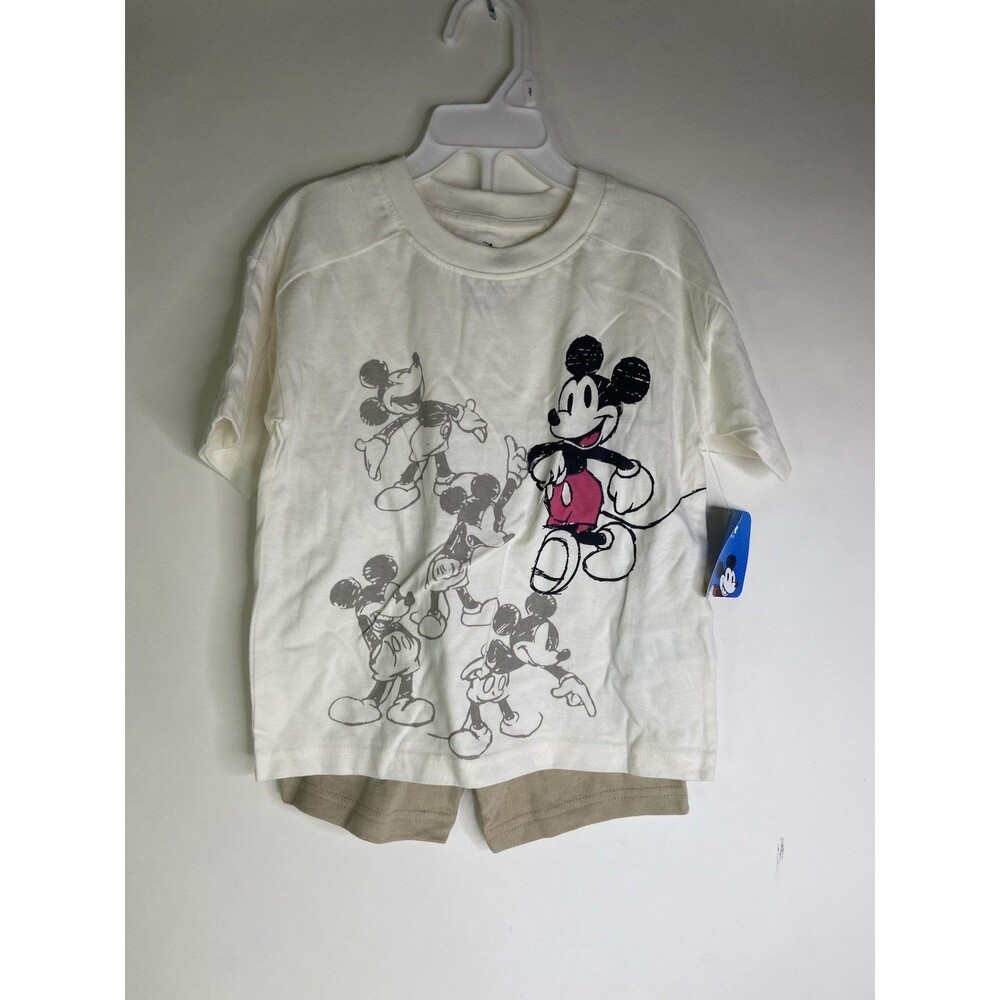 Disney Mickey Mouse T-Shirt Top Shorts Set Matching Outfit Kids Boys 3T